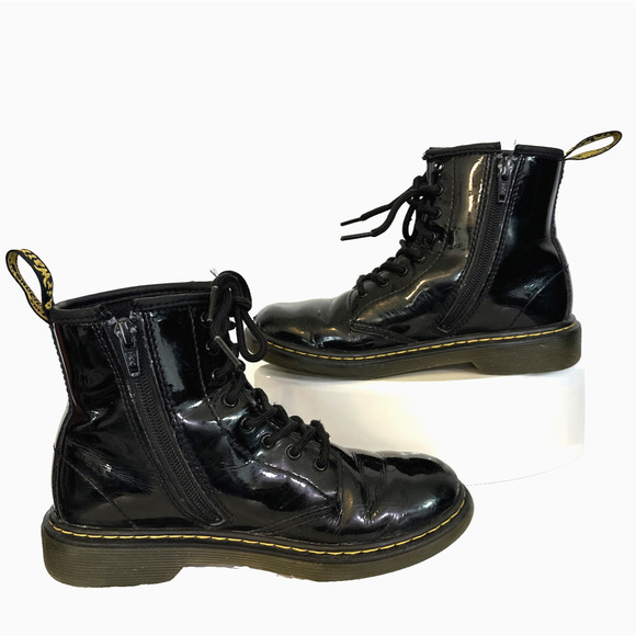 Dr Martens Youth Boots Black Patent Leather Size‎ 3 Classic Kids - Picture 6 of 9